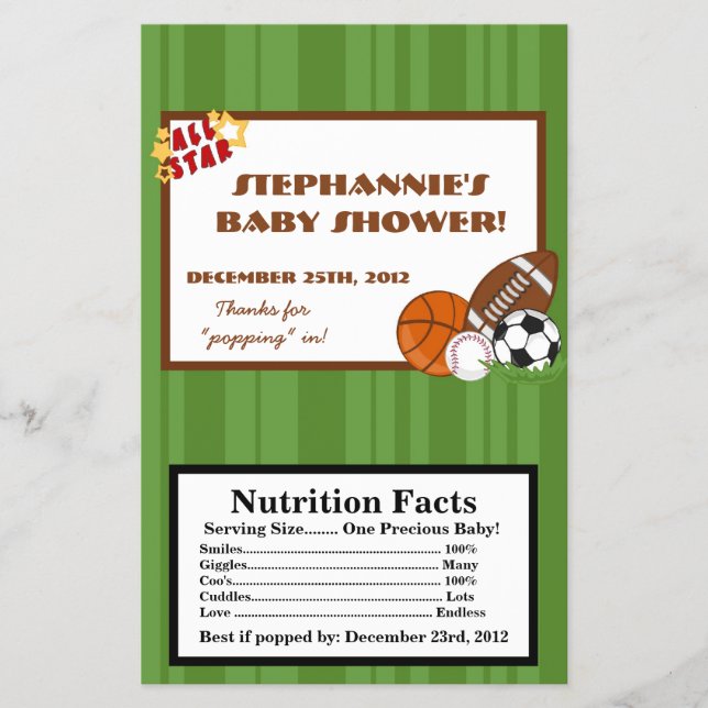 Flyer Microwave Popcorn Wrapper All-Star Green (Frente)