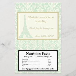 Flyer Microwave Popcorn Wrapper Damask Paris