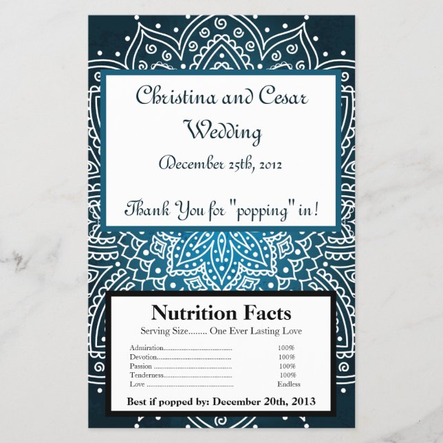 Flyer Microwave Popcorn Wrapper Deep Marroquino (Frente)