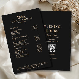 Flyer Minimal Black Botanical Salon QR Code Price List