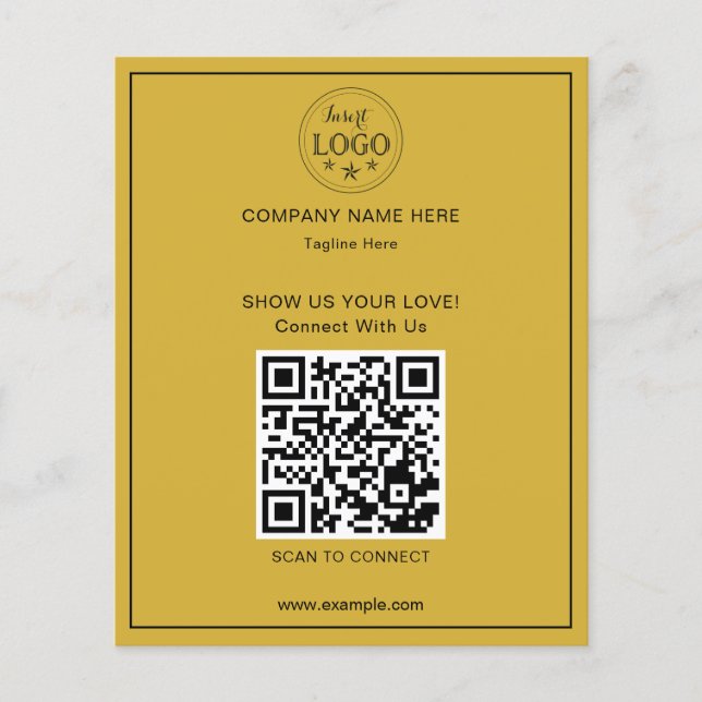 Flyer Minimalist Logo and QR Code Business Marketing (Frente)