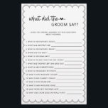 Flyer Minimalista o que o noivo disse chá de panela f<br><div class="desc">Projetado para coordenar com nossa coleção de bordas escaladas, este minimalista fofo que o jogo de chá de panela do noivo diz apresenta um design clássico com uma reviravolta única - a borda escalpada é de um tipo, e certamente irá adicionar uma ligeira retro sensação a este jogo. Se você...</div>