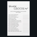 Flyer Minimalista o que o noivo disse jogo de chá de pan<br><div class="desc">Aproveite seu chá de panela com esses jogos simples e bonitos. Veja nossa coleção para mais jogos de chá de panela no mesmo estilo. Observe que esses jogos não são editáveis.</div>