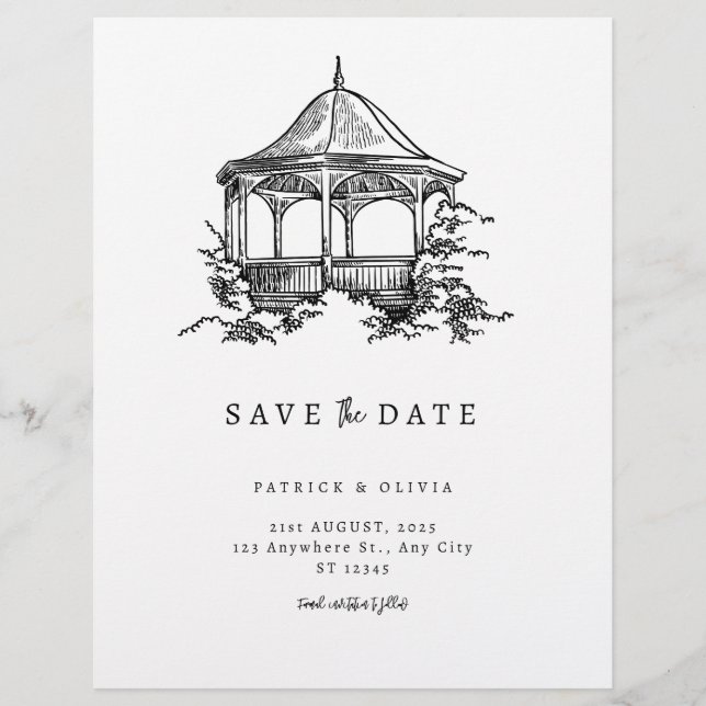 Flyer Minimalista Save The Date Elegante Casamento  (Frente)