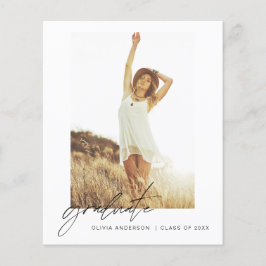 Flyer Mínimo de Foto de Anúncio de Graduação de Orçament