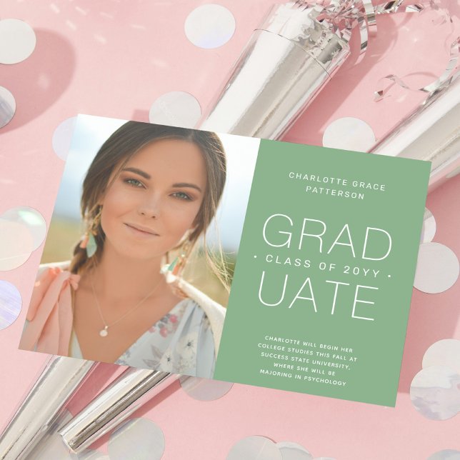 Flyer Mínimo de Foto de Anúncio de Graduação de Orçament (Criador carregado)
