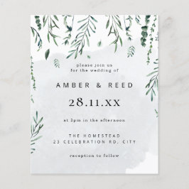 Flyer Mínimo de Orçamento Caindo Cores de Água Deixa Cas