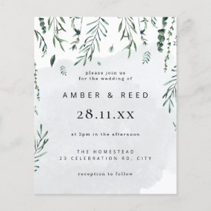 Flyer Mínimo de Orçamento Caindo Cores de Água Deixa Cas