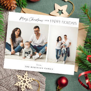 Flyer Mínimo de Orçamento Duas Fotografias Feliz Natal