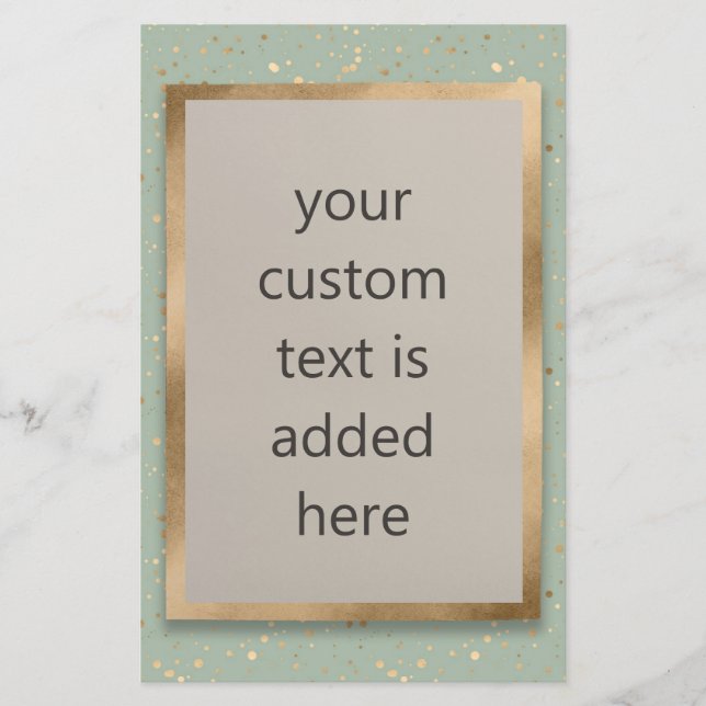 Flyer Mint Green & Faux Gold Foil Confetti Pontos Person (Frente)