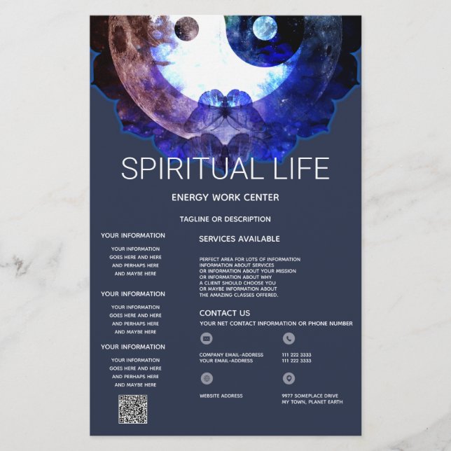 Flyer Místico Yin Yang, Serviço Espiritual Holístico (Frente)