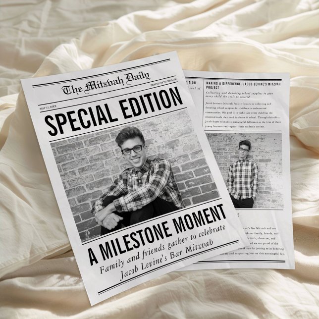 Flyer Mitzvah Newspaper Program, Single Large Page (Criador carregado)