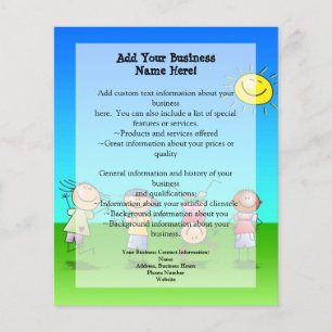 Flyer Miúdos que jogam fora em um dia ensolarado