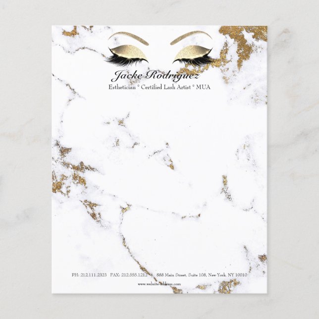 Flyer MOA Lashes Makelist Stylist Dourada Marble (Frente)