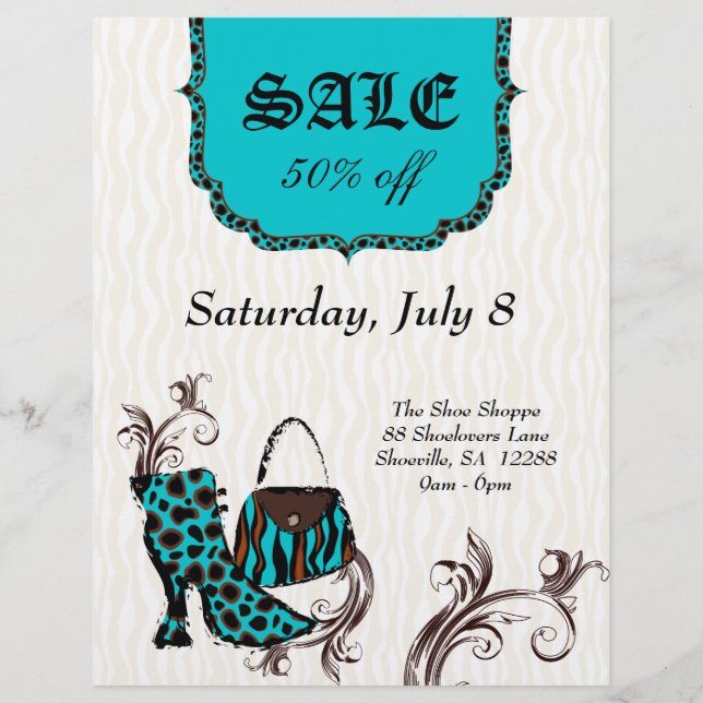 Flyer Moda Boot Zebra Leopardo Zebra (Frente)