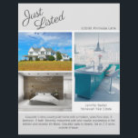 Flyer Modelo cinza de dois lados para imóveis Chic Just<br><div class="desc">Mostre seu anúncio neste folheto de imóveis de dois lados com acentos cinza claro. Envie esses folhetos elegantes para potenciais clientes compradores de imóveis em sua área de atuação. Personalize com o nome da sua empresa de imóveis e detalhes de contato no verso. Atraia novos clientes mostrando essas fotografias de...</div>