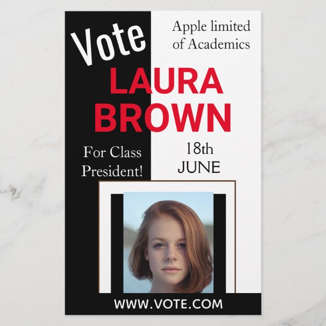 Flyer Modelo da campanha eleitoral de voto (Frente)