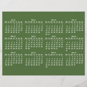 Flyer modelo de 2015 calendários