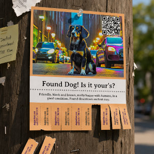 Flyer Modelo de cachorro encontrado rasgue