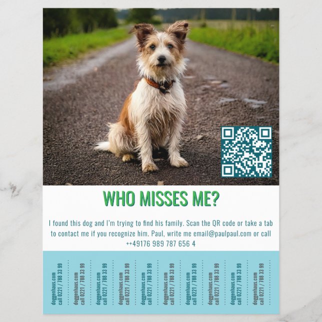 Flyer Modelo de cachorro encontrado tap  (Frente)