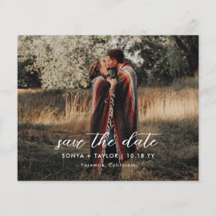 Flyer Modelo de casamento de fotos modernas Salve a data