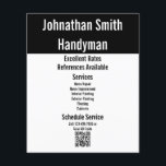 Flyer Modelo de Código QR preto e branco dos Serviços do<br><div class="desc">Este folheto manual tem linhas de texto de exibição que você pode editar para mostrar sua mensagem personalizada para atrair clientes para seu negócio de reparo doméstico. Um código QR está na parte inferior. Lembre-se de digitar seu site para que o Código QR funcione corretamente.</div>