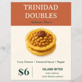 Flyer Modelo de comida Dupla de Trinidad Laranja