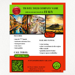 Flyer Modelo de Foto de Viagem Italiano