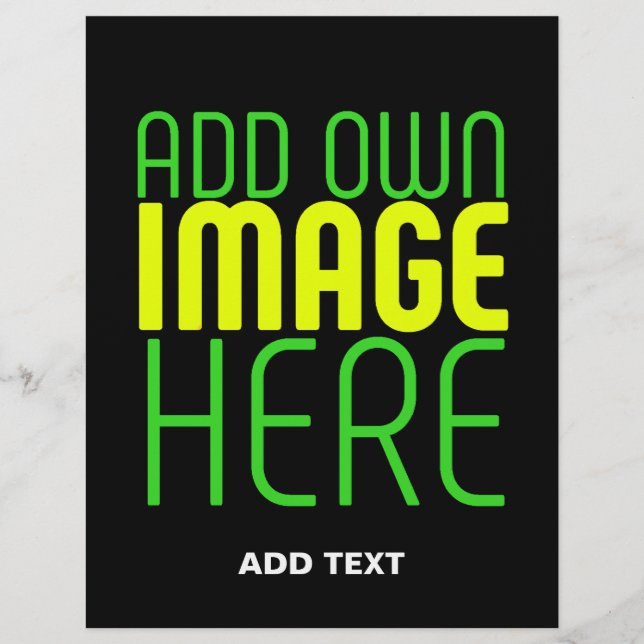 FLYER MODELO DE TEXTO DE IMAGEM NEGRA SIMPLES EDITÁVEL M (Frente)