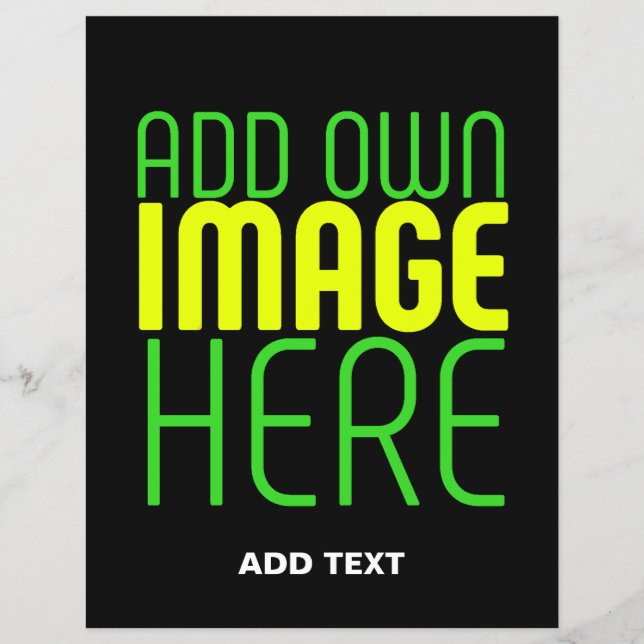 FLYER MODELO DE TEXTO DE IMAGEM NEGRA SIMPLES EDITÁVEL M (Frente)