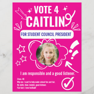 Flyer Modelo de votação do Conselho Escolar para Criança