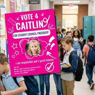 Flyer Modelo de votação do Conselho Escolar para Criança