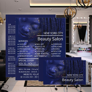 Flyer Modelo Glamouroso, Esteticista, Anúncio de Salão d