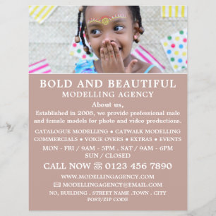 Flyer Modelo Jovem, Agência de Modelagem, Agente Modelo