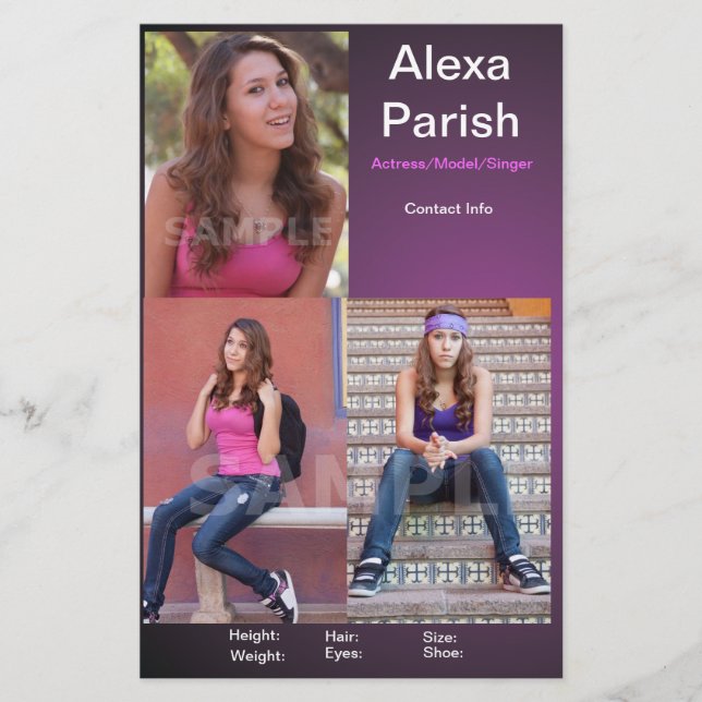 Flyer Modelo/Modelo de Ator de Placa Comp com Captura de (Frente)