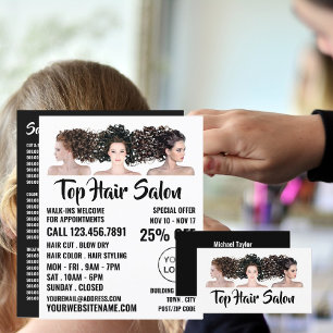 Flyer Modelos de Cabelo, Estilista de Cabelo, Anúncio de