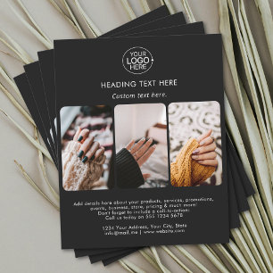 Flyer Modern Adicionar sua tipografia de logotipo Grade 