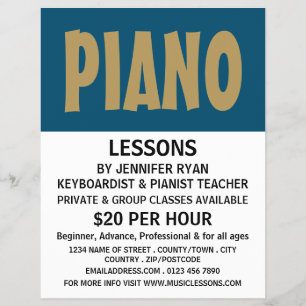 Flyer Modern Bold, Keyboard, Piano Lessons