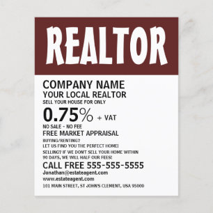 Flyer Modern Bold, Realtor, Publicidade de Agentes Estad
