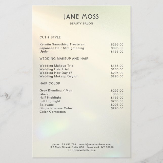 Flyer Modern Glow Salon   (Frente)