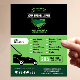Flyer Modern Landscaping Lawn Mowing Marketing