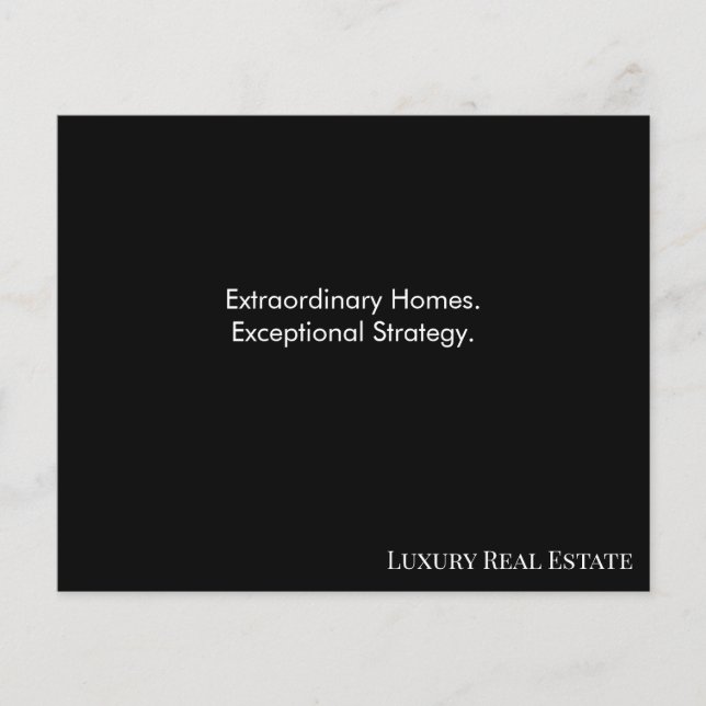 Flyer Modern Luxury Real Estate Postcard | Bespoke Home  (Frente)