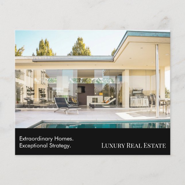 Flyer Modern Luxury Real Estate Postcard | Bespoke Home  (Frente)