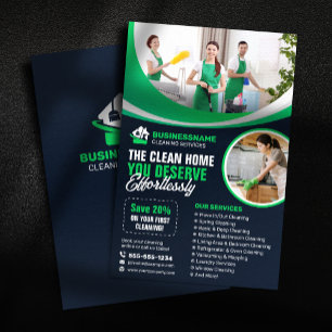 Flyer Modern Maid House Limpando as casas Janitorial
