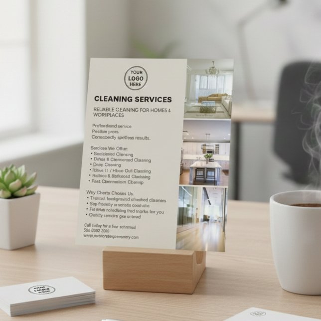 Flyer Modern Neutral Cleaning Services Photo Logo (Modern Neutral Cleaning Services Photo Logo Flyer)