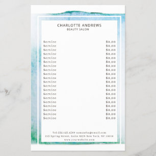 Flyer Modern Watercolor Abstrakt Weiß Blau