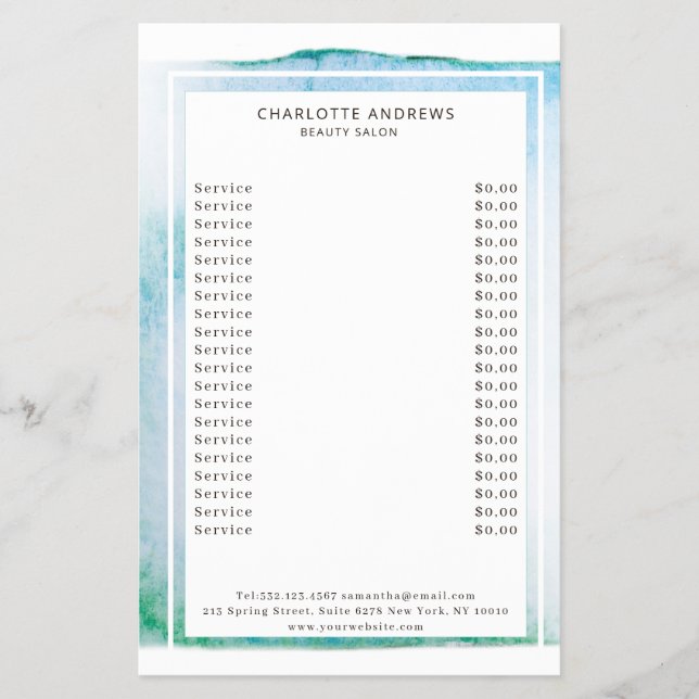 Flyer Modern Watercolor Abstrakt Weiß Blau (Frente)