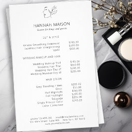 Flyer Moderna, Arte em Linha, Mulher, Leafe, Salão, Pric