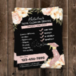 Flyer Moderna Limpeza de Maid Service Elegante Floral<br><div class="desc">Flyers Elegante de Serviços de Limpeza de Casa Moderna.</div>