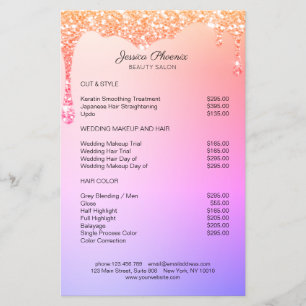 Flyer Moderner Glamour Regenbogen Glitzer sinkt